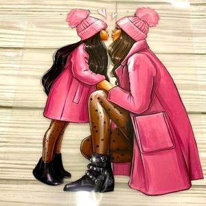 Iron-on Stickers Heat Transfer Patches for clothes DIY pink kiss